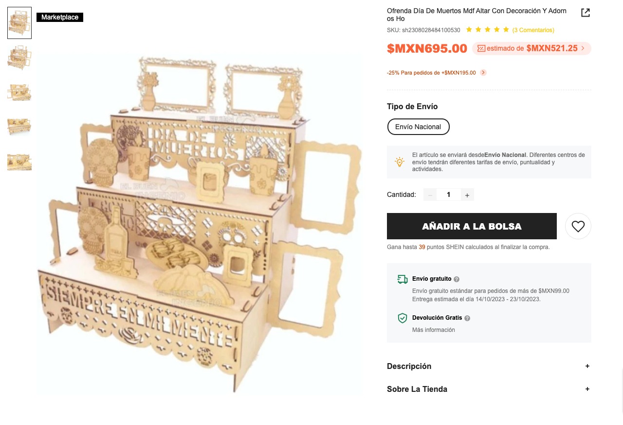 altar de muertos mdf